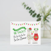 ラマ醜いセーターのクリスマスポストカード ポストカード (スタンド正面)