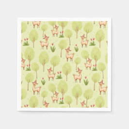 ラマ野外キッズ誕生祝い スタンダードカクテルナプキン