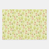 ラマ野外キッズ誕生祝い ラッピングペーパーシート (正面)