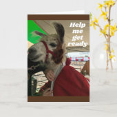 **ラマ間抜け**セーハッピーバースデーカード カード (黄色い花)