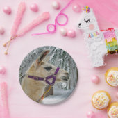 ラマ雪写真 ペーパープレート (パーティー)