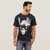 ラマ顔まつ毛ハロウィーン衣装ヘアスタイル Tシャツ (正面フル)