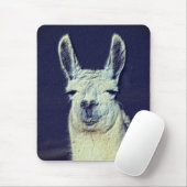 ラマ顔デジタルペンシルアート マウスパッド (マウス)
