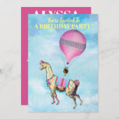 ラマ飛んでいる招待状 招待状 (正面/裏面)