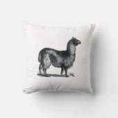 ラマ魅力的スケッチかわいい動物インクスケッチ クッション (正面)