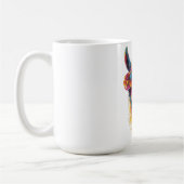 ラマ鮮やかヘッドイラストレーションカラフル- ユニーク, コーヒーマグカップ (左)