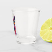 ラマ鮮やかヘッドイラストレーションカラフル- ユニーク, ショットグラス (右)