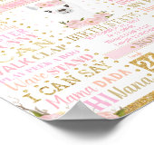 ラマ1歳の誕生日マイルストーン誕生統計サイン ポスター (角)