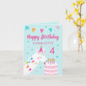 ラマ4th誕生日ハッピーバースデー カード (黄色い花)