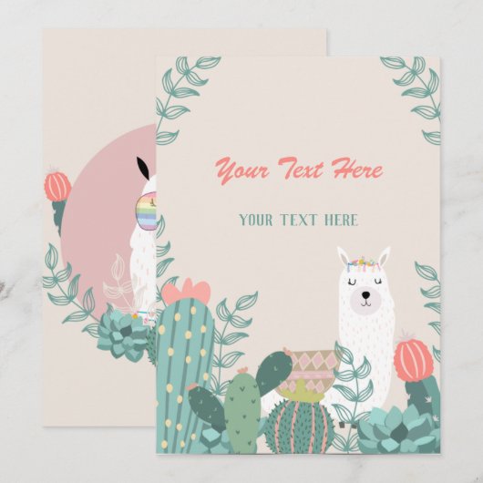 ラマ あらゆるイベント 招待状 (正面/裏面)