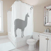 ラマ・アルパおもしろいカ・シルエット・シャドウの背後 シャワーカーテン (インサイチュ)