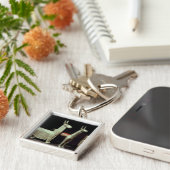 ラマ、アルパカおよび女性 キーホルダー (側面)