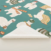 ラマ・アルパカのセーターのシームレスパターン。 シェルパブランケット (3/4)