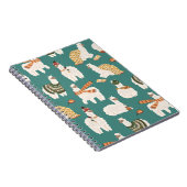 ラマ・アルパカのセーターのシームレスパターン。 ノートブック (右側)