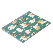 ラマ・アルパカのセーターのシームレスパターン。 ノートブック (左側)