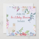 ラマ/アルパカベビーシャワー招待状 シーズンカード (裏面)