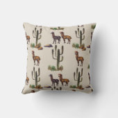 ラマ・アルパカ野生生物、水彩模様。 クッション (裏面)