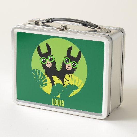 ラマ・アルパカ・ツイン・ボーイ・ブラザーズ メタルランチボックス (正面)