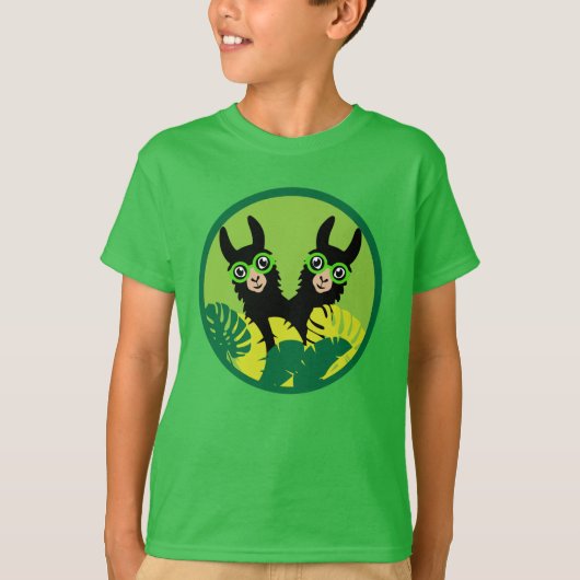 ラマ・アルパカ・ツイン・ボーイ・ブラザーズ Tシャツ (正面)