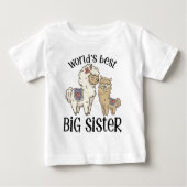 ラマ 🦙 アルパカ 世界で一番優しいお姉ちゃん ベビーTシャツ (正面)