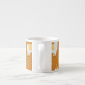 ラマ、オレンジ色の背景：誕生日パターン。 エスプレッソカップ (裏面)