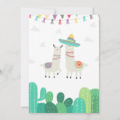 ラマ カクタス ベイビー シャワー 招待状 (裏面)