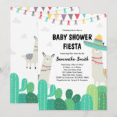 ラマ カクタス ベイビー シャワー 招待状 (正面/裏面)