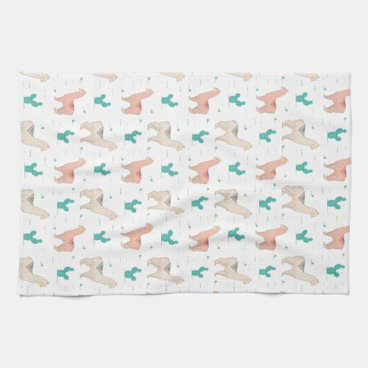 ラマ キッチンタオル (横)