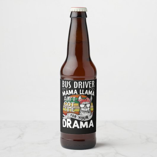 ラマ・ギフト |バス運転手Mama Llama ビールラベル (正面)