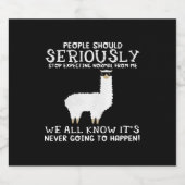 ラマ・ギフト |人々は真剣に スパークリングワインラベル (シングルラベル)