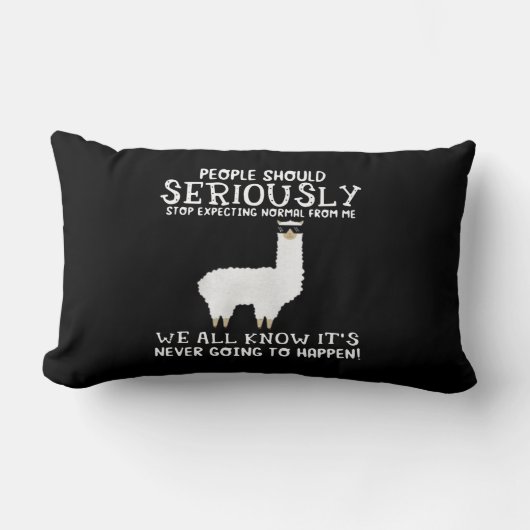 ラマ・ギフト |人々は真剣に ランバークッション (正面)