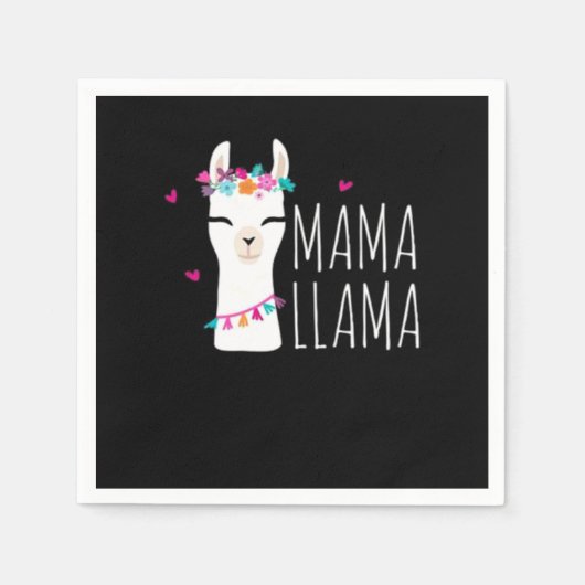 ラマ・ギフト | Mama Llama スタンダードカクテルナプキン (正面)