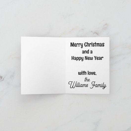 ラマ・クリスマス カード (内部)