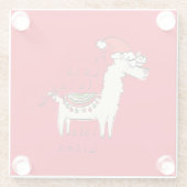 ラマ・クリスマス・キッズ可愛おもしろいい ガラスコースター (裏面)