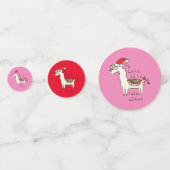 ラマ・クリスマス・キッズ可愛おもしろいい コンフェッティ (正面)