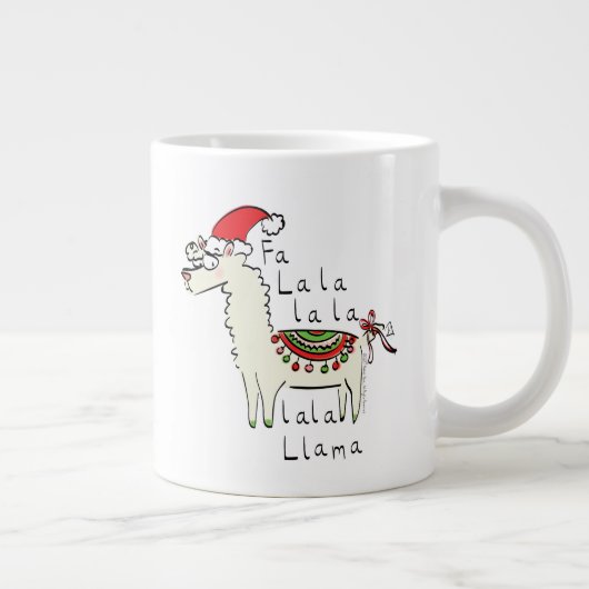 ラマ・クリスマス・キッズ可愛おもしろいい ジャンボコーヒーマグカップ (右)