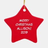 ラマ・クリスマス・キッズ可愛おもしろいい セラミックオーナメント (裏面)