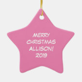 ラマ・クリスマス・キッズ可愛おもしろいい セラミックオーナメント (裏面)