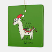 ラマ・クリスマス・キッズ可愛おもしろいい セラミックオーナメント (左)