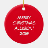 ラマ・クリスマス・キッズ可愛おもしろいい セラミックオーナメント (裏面)