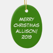 ラマ・クリスマス・キッズ可愛おもしろいい セラミックオーナメント (裏面)