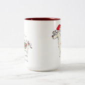 ラマ・クリスマス・キッズ可愛おもしろいい ツートーンマグカップ (中央)