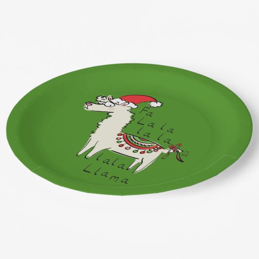 ラマ・クリスマス・キッズ可愛おもしろいい ペーパープレート (アングル)