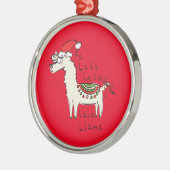 ラマ・クリスマス・キッズ可愛おもしろいい メタルオーナメント (左)