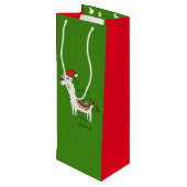 ラマ・クリスマス・キッズ可愛おもしろいい ワインギフトバッグ (裏面アングル)