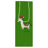 ラマ・クリスマス・キッズ可愛おもしろいい ワインギフトバッグ (正面)