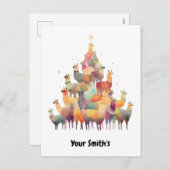 ラマ・クリスマス シーズンポストカード (正面/裏面)