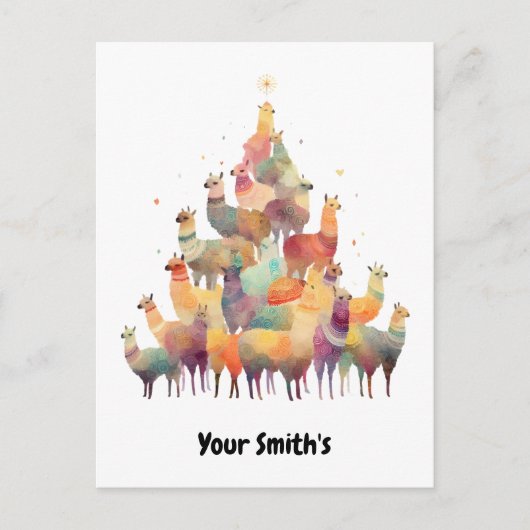 ラマ・クリスマス シーズンポストカード (正面)