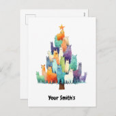 ラマ・クリスマス シーズンポストカード (正面/裏面)