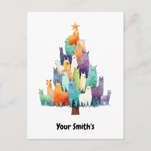 ラマ・クリスマス シーズンポストカード (正面)